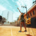 Training on a tennis court